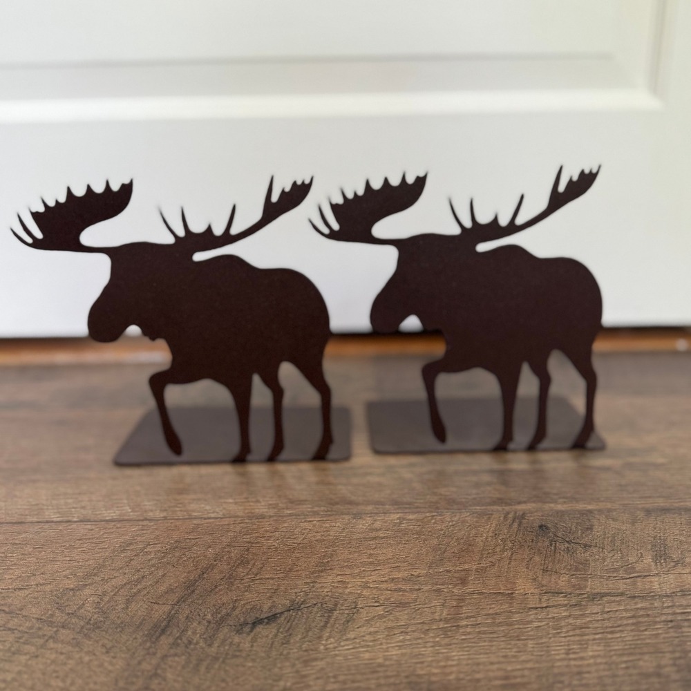 Unbranded Moose Metal Bookends Cabin Decor‎ OS Brown